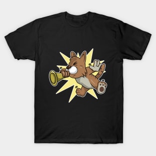 Cat as Musican with Trumpet T-Shirt